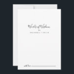Simple Minimalist Wedding Words of Wisdom Advice Card<br><div class="desc">This simple minimalist wedding words of wisdom advice card is perfect for a modern wedding. The simple and elegant design features classic and fancy script typography in black and white. These cards are perfect for a wedding, bridal shower, baby shower, graduation party & more. Personalize the cards with the names...</div>