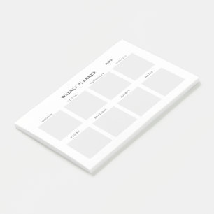 Simple Minimalist Weekly Planner Post-it Notes