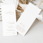 Simple Minimalist White & Beige Wedding Program<br><div class="desc">Design features an handwritten font and modern minimalist design. Designed to coordinate with for the «Natural Glam» Wedding Invitation Collection. To change details, click «Personalize». To move the text or change the size, font, or colour, click «Click to customize further» It. View the collection link on this page to see...</div>
