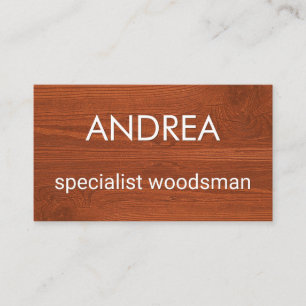 Simple Minimalist Wood Timber Carpentry Business Card