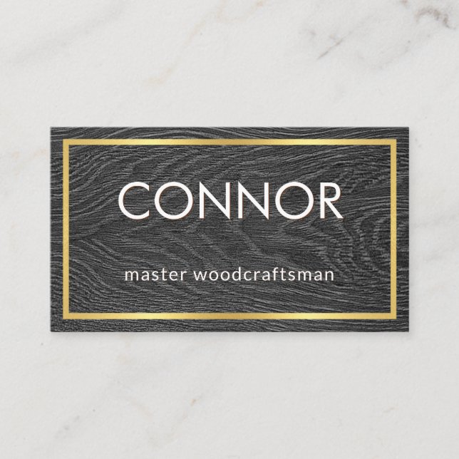 Simple Minimalist Wood Timber Carpentry Business Card (Front)
