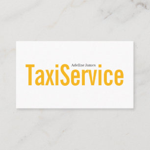 Simple Minimalist Yellow Taxi Driver Business Card