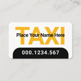 Simple Minimalist Yellow Taxi Service Business Card