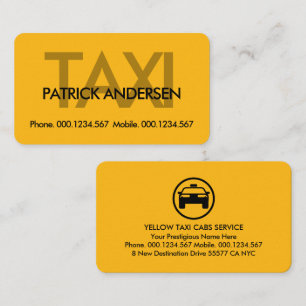 Simple Minimalist Yellow Taxi Signage Business Card