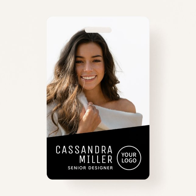 Simple Minimalist Your Logo Company ID Badge (Front)
