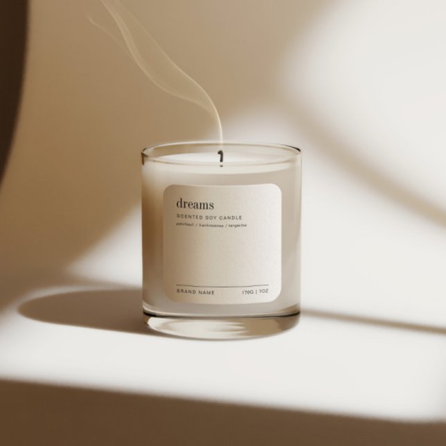 Simple minimaliste bougie soja noir Étiquette blan (Créateur téléchargé)