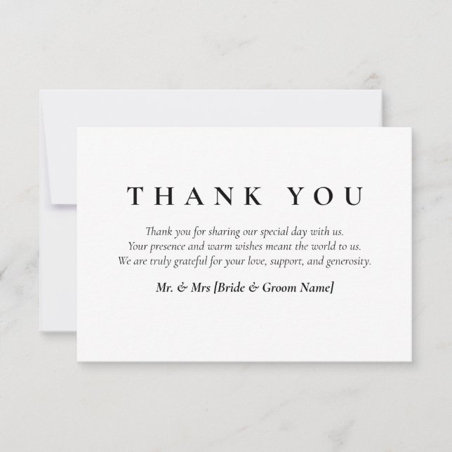 Simple minimaliste Carte de remerciements (Devant)