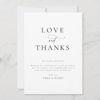 Simple minimaliste Carte de remerciements Mariage 
