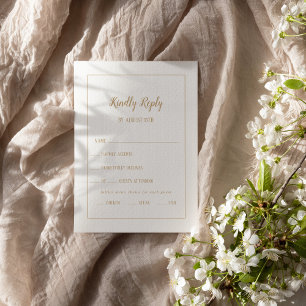 Simple Minimaliste Carte RSVP de choix du menu Gol