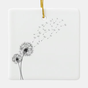 Simple minimaliste Dandelion soufflant   Ornement