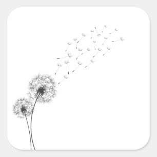 Simple minimaliste Dandelion soufflant Sticker