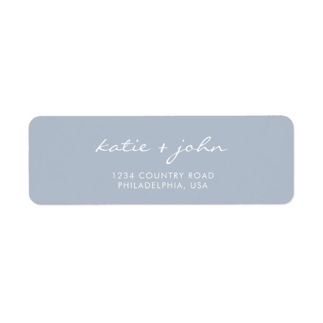 Simple minimaliste Dusty Mariage Adresse (Devant)