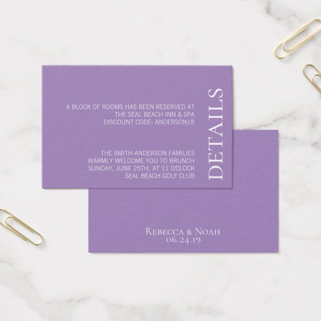 Simple minimaliste Élégant Lavande Mariage texte (Bureau)