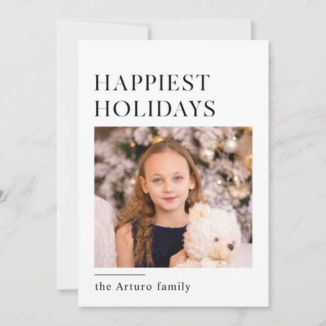 simple minimaliste élégante carte de vacances (Devant)