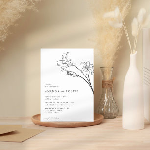 Simple minimaliste Faire-part de mariage Lily