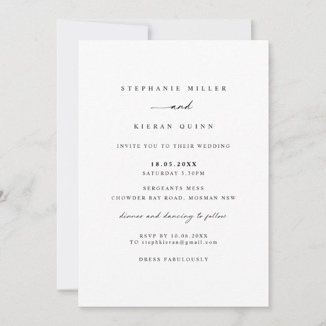 Simple minimaliste Faire-part de mariage moderne (Devant)