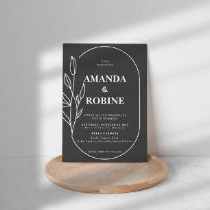 Simple minimaliste Faire-part de mariage noir et b