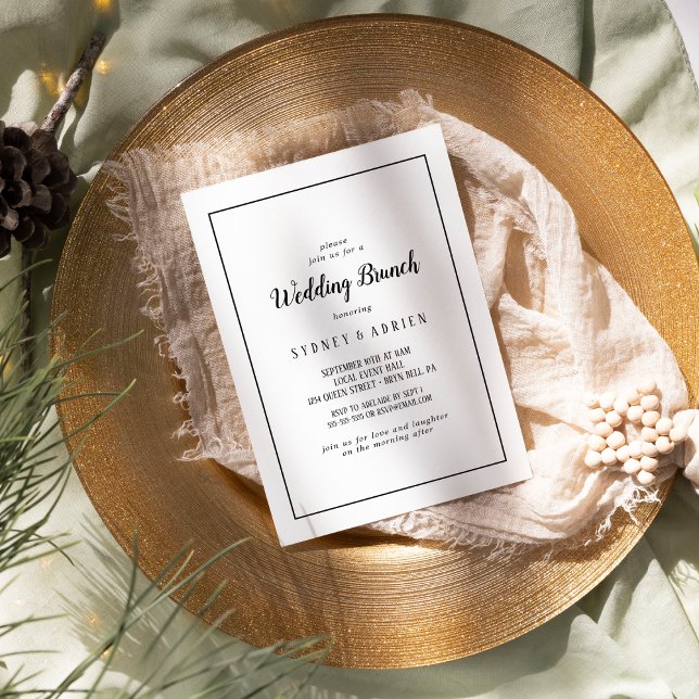 Simple minimaliste Mariage Brunch Frame Invitation (Créateur téléchargé)