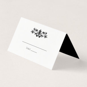 Simple Minimaliste Noir et Blanc Carte de Placem