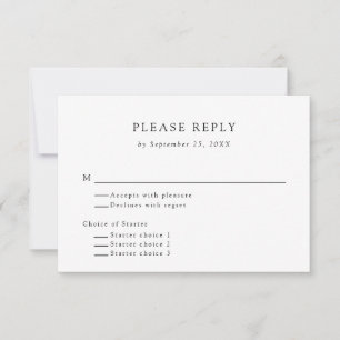 Simple minimaliste noir et blanc RSVP Appetizer Ch