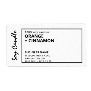 Simple minimaliste noir frontière soja chandelle s