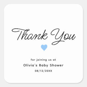 Simple Minimalistic Baby Shower Square Sticker