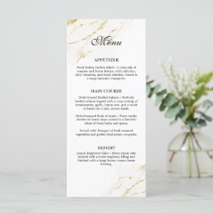 Simple Minimalistic Black and White Gold Wedding Menu