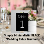 Simple Minimalistic BLACK Wedding Table Number<br><div class="desc">A simple noir design for the minimalist. You can change the font & colours by pressing the Customize tab. You can edit the number for how many tables you need ie. 1, 2, 3, 4,  etc.. Message us if you need assistance,  we're happy to help.</div>