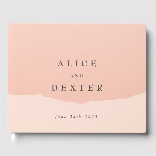 Simple Minimalistic Blush Wedding Guest Book (Front)