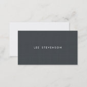 Simple Minimalistic Charcoal Grey Texture Look Business Card (Front/Back)