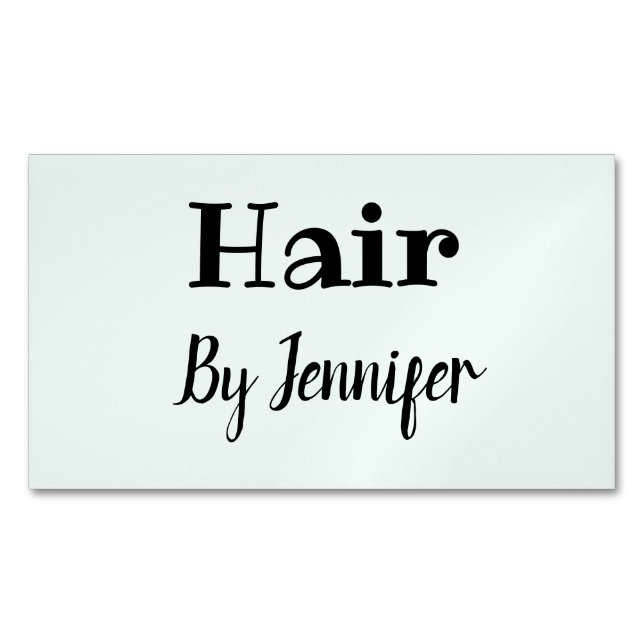 simple minimalistic custom logo white hairstylist  	Magnetic business card (Front)