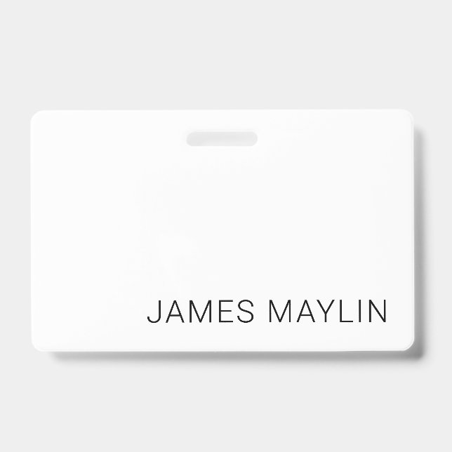 Simple Minimalistic Editable Name or other Text Badge (Front)