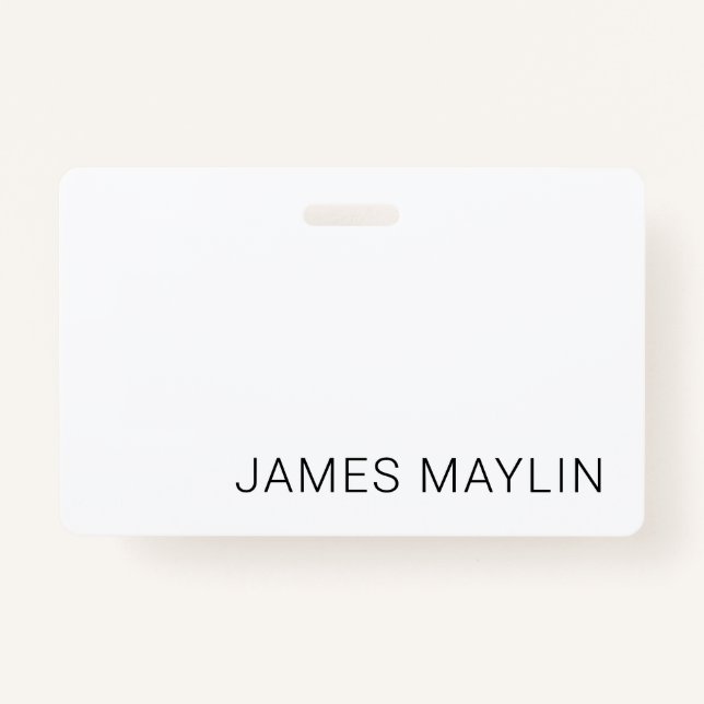 Simple Minimalistic Editable Name or other Text Badge (Front)