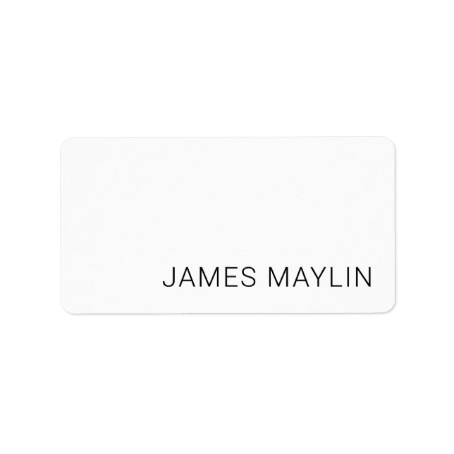 Simple Minimalistic Editable Name or other Text Label (Front)