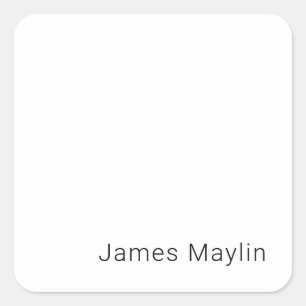 Simple Minimalistic Editable Name or other Text Square Sticker