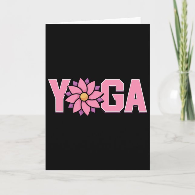 Simple Minimalistic Lotus Flower Yoga  Card (Front)