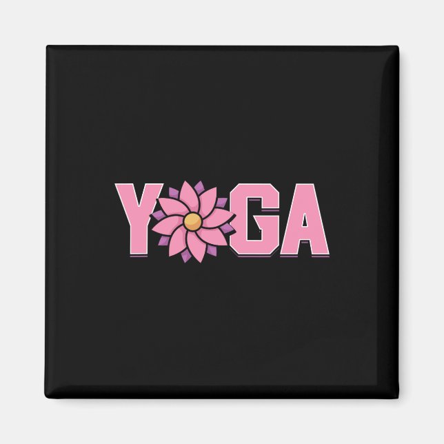 Simple Minimalistic Lotus Flower Yoga  Magnet (Front)