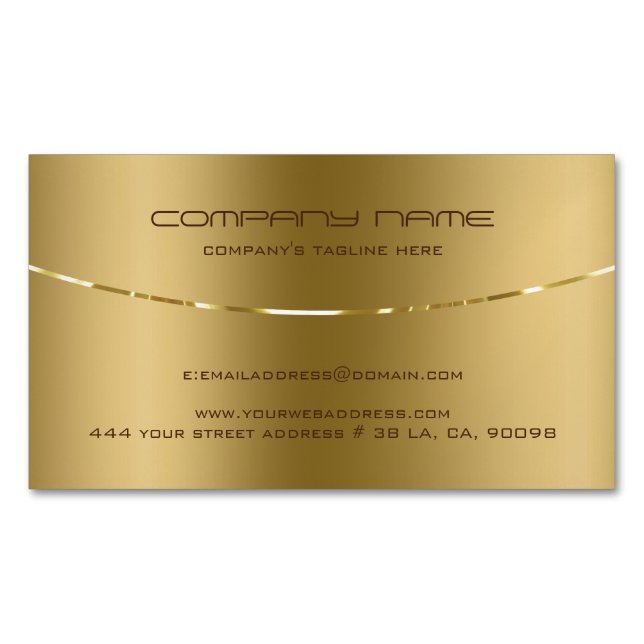 Simple minimalistic metallic gold background 	Magnetic business card (Front)