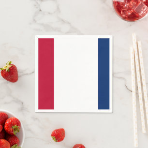 Simple minimalistic modern red white blue  napkin