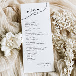 Simple Minimalistic Neutral Blush Wedding Dinner Menu<br><div class="desc">Designed to coordinate with our Romantic Script wedding collection,  this customizable Menu card,  features a sweeping script calligraphy text paired with a classy serif font in black with a dewy blush back with a customizable monogram. Matching items available.</div>