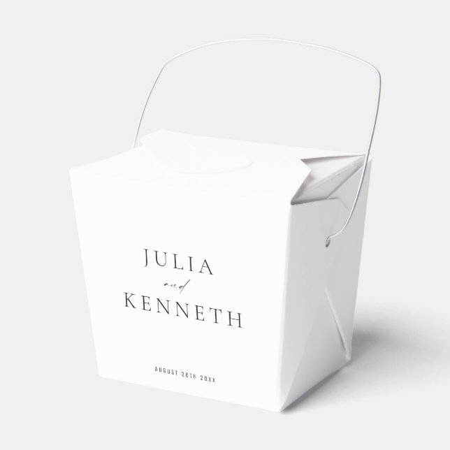 Simple Minimalistic Neutral Custom Wedding Favor Box (Front Side)
