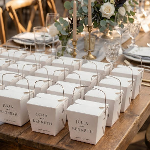 Simple Minimalistic Neutral Custom Wedding Favor Box