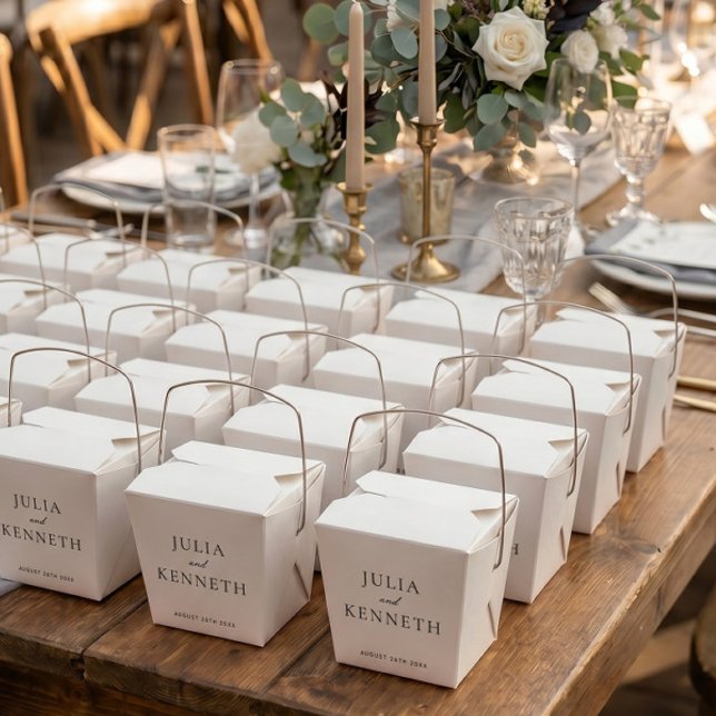 Simple Minimalistic Neutral Custom Wedding Favor Box (Creator Uploaded)