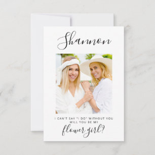 Simple Minimalistic Photo Flower Girl Invitation
