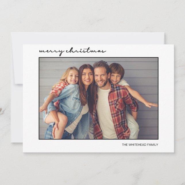 Simple Minimalistic Photo Holiday Card (Front)