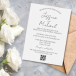 Simple Minimalistic Wedding Minimal  QR code RSVP Invitation<br><div class="desc">This design may be personalized in the area provided by changing the photo and/or text. Or it can be customized by clicking Personalize this Template and then choosing the click to customize further option and delete or change the colour of the background, add text, change the text colour or style,...</div>