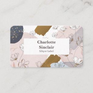 Simple Minimaslist Floral Pattern Premium  Business Card