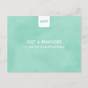 Simple Mint Chic Appointment Reminder QR Code Postcard