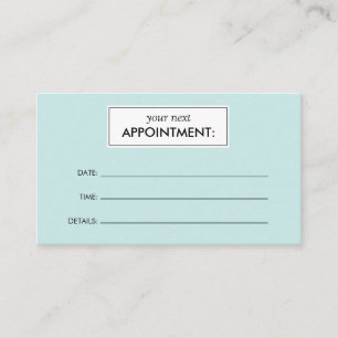 Simple Mint Green Appointment Card