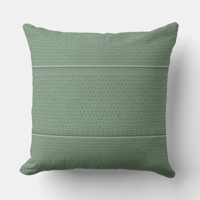 Simple Mint-Green Faux Leather Look Pattern Throw Pillow (Front)